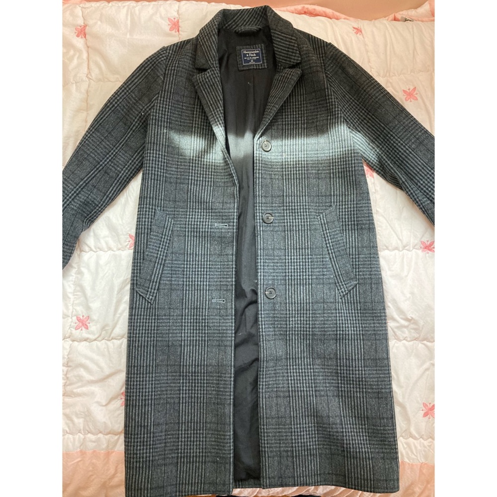 Abercrombie & Fitch Plaid Pea Coat